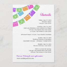 Cartão De Informações Detalhes do Casamento Papel Picado Enclosure Multi