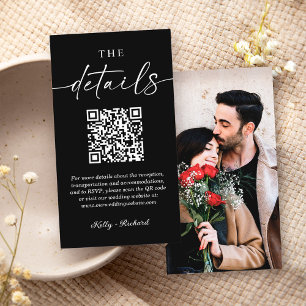 Cartão De Informações Detalhes do Casamento Pequeno do Código QR Branco 