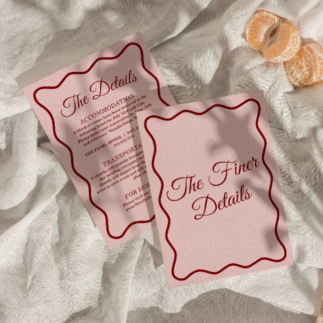 Cartão De Informações Detalhes do Casamento Retroativo Chic com Funky Co (Criador carregado)