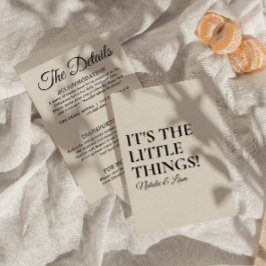 Cartão De Informações Detalhes do Casamento Retroativo de Creme Negro Mo