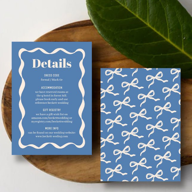 Cartão De Informações Detalhes do Casamento Retroativo do Arco Coquette (Criador carregado)