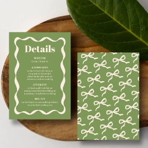 Cartão De Informações Detalhes do Casamento Retroativo do Arco Coquette