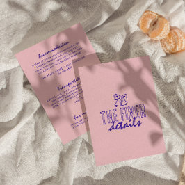 Cartão De Informações Detalhes do Casamento Retroativo Moderno com Color