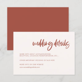 Cartão De Informações Detalhes do casamento rosa-neve moderno elegante