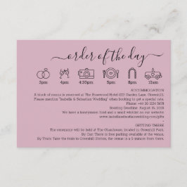 Cartão De Informações Detalhes do Casamento Rosa Pastel para o Dia