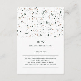 Cartão De Informações Detalhes do Casamento Rosa Verde Magra Mínimo Mode