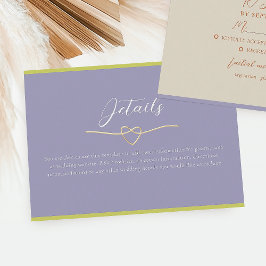 Cartão De Informações Detalhes do Casamento Roxo Laranja Verde