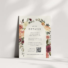 Cartão De Informações Detalhes do Casamento Rustic Bloom All-in-One