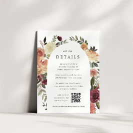 Cartão De Informações Detalhes do Casamento Rustic Bloom All-in-One
