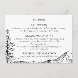 Cartão De Informações Detalhes do Casamento Rustic Mountain
