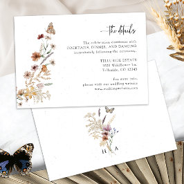 Cartão De Informações Detalhes do Casamento Rústico Boho