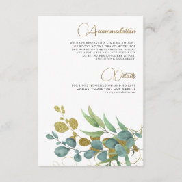 Cartão De Informações Detalhes do Casamento Rústico de Sucursal Dourada 