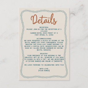 Cartão De Informações Detalhes do Casamento Rústico Teal no Celeiro West
