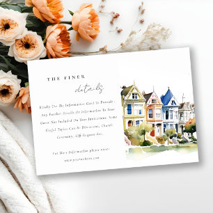 Cartão De Informações Detalhes do Casamento San Francisco Painted Ladies