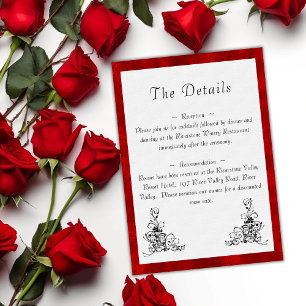 Cartão De Informações Detalhes do Casamento Scarlet Elegance