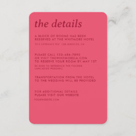 Cartão De Informações Detalhes do Casamento Simples e Simples Moderno