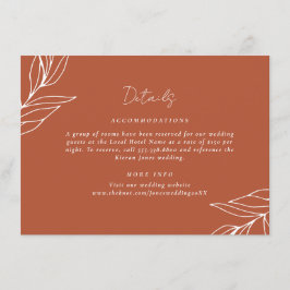 Cartão De Informações Detalhes do Casamento Tropical Boho Rust