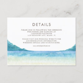 Cartão De Informações Detalhes do Casamento Tropical de Beachfront-Water