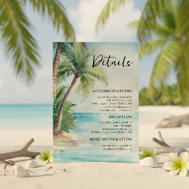 Cartão De Informações Detalhes do Casamento Tropical Paradise Palms na P