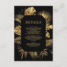 Detalhes do Casamento Tropical Preto e Dourado