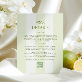 Cartão De Informações Detalhes do Casamento Verde Lima