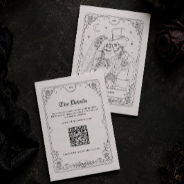 Cartão De Informações Detalhes do Casamento Vitoriano Gótico de Hallowee