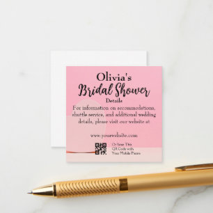 Cartão De Informações Detalhes do Chá de panela rosa adorável