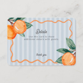 Cartão De Informações Detalhes do Citrus de Pastel Cutil Azul Inserir