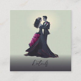 Cartão De Informações Detalhes do código de QR dos Lover Góticos Românti