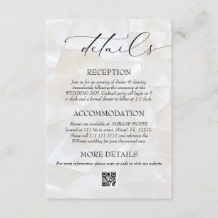 Cartão De Informações Detalhes do Código QR de Casamento Elegante Modern