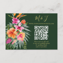 Detalhes do Código QR de Casamento Tropical Floral