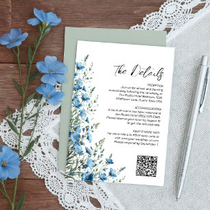 Cartão De Informações Detalhes do Código QR de Flores Silvestres Boho Du