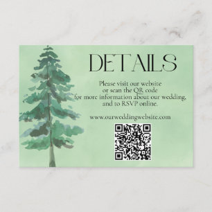 Cartão De Informações Detalhes do Código QR do Casamento da Árvore de Na
