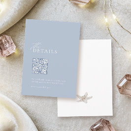 Cartão De Informações Detalhes do código QR do casamento da praia azul D