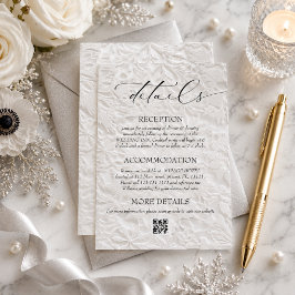 Cartão De Informações Detalhes do Código QR do Casamento de Inverno