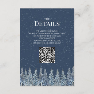 Cartão De Informações Detalhes do Código QR do Casamento de Inverno Rúst