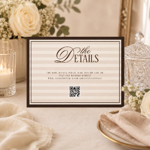 Cartão De Informações Detalhes do código QR do casamento em dinheiro ant