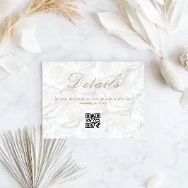 Cartão De Informações Detalhes do código QR do casamento floral