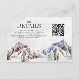 Cartão De Informações Detalhes do Código QR do Casamento na Montanha Rús