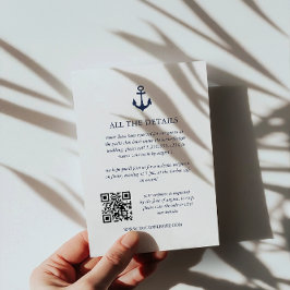 Cartão De Informações Detalhes do código QR do Yacht da âncora do marinh