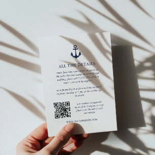 Cartão De Informações Detalhes do código QR do Yacht da âncora do marinh