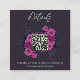 Cartão De Informações Detalhes do código QR para amantes góticos românti
