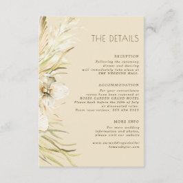 Cartão De Informações Detalhes do convidado de boho botânico