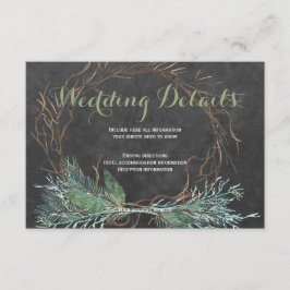 Cartão De Informações Detalhes do convidado de casamento da coroa russa