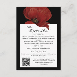 Cartão De Informações Detalhes do Convidado de Casamento do Código QR Fl