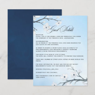 Cartão De Informações Detalhes do Convidado do Casamento com Flor de Cer