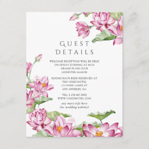 Cartão De Informações Detalhes do Convidado do Casamento Indiano Flor de