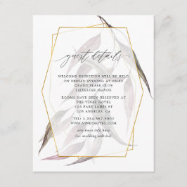 Cartão De Informações Detalhes do Convidado Geométrico