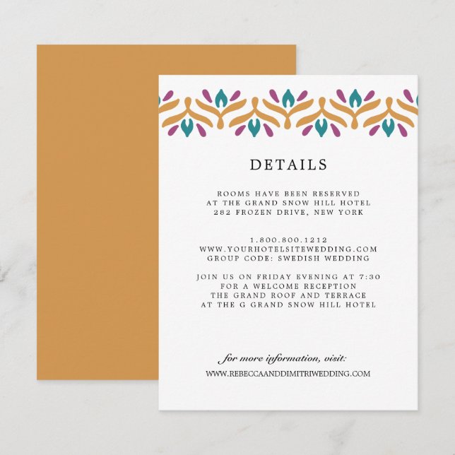 Cartão De Informações Detalhes do Convidado sobre a Arte Popular Indiana (Frente/Verso)