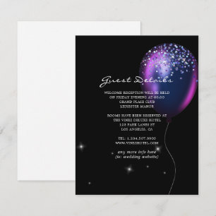 Cartão De Informações Detalhes do Convidados do Casamento com Balão de C